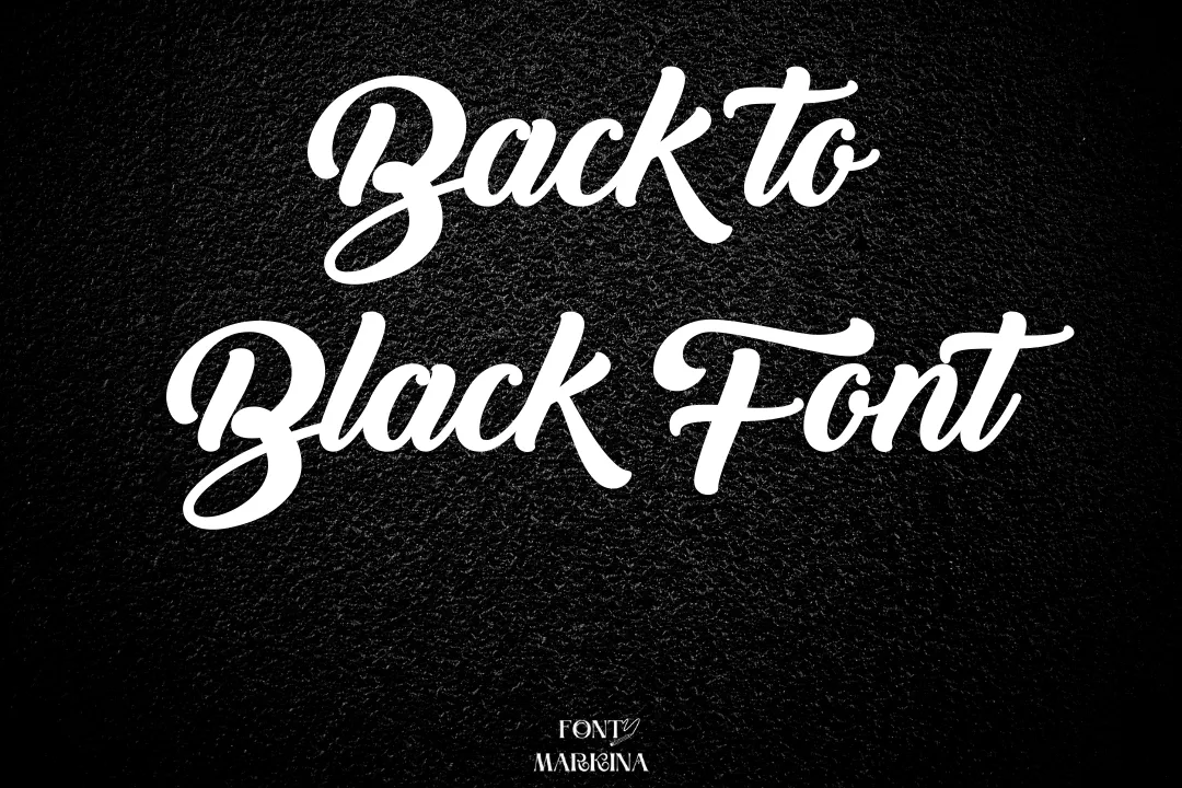 Back To Black Font